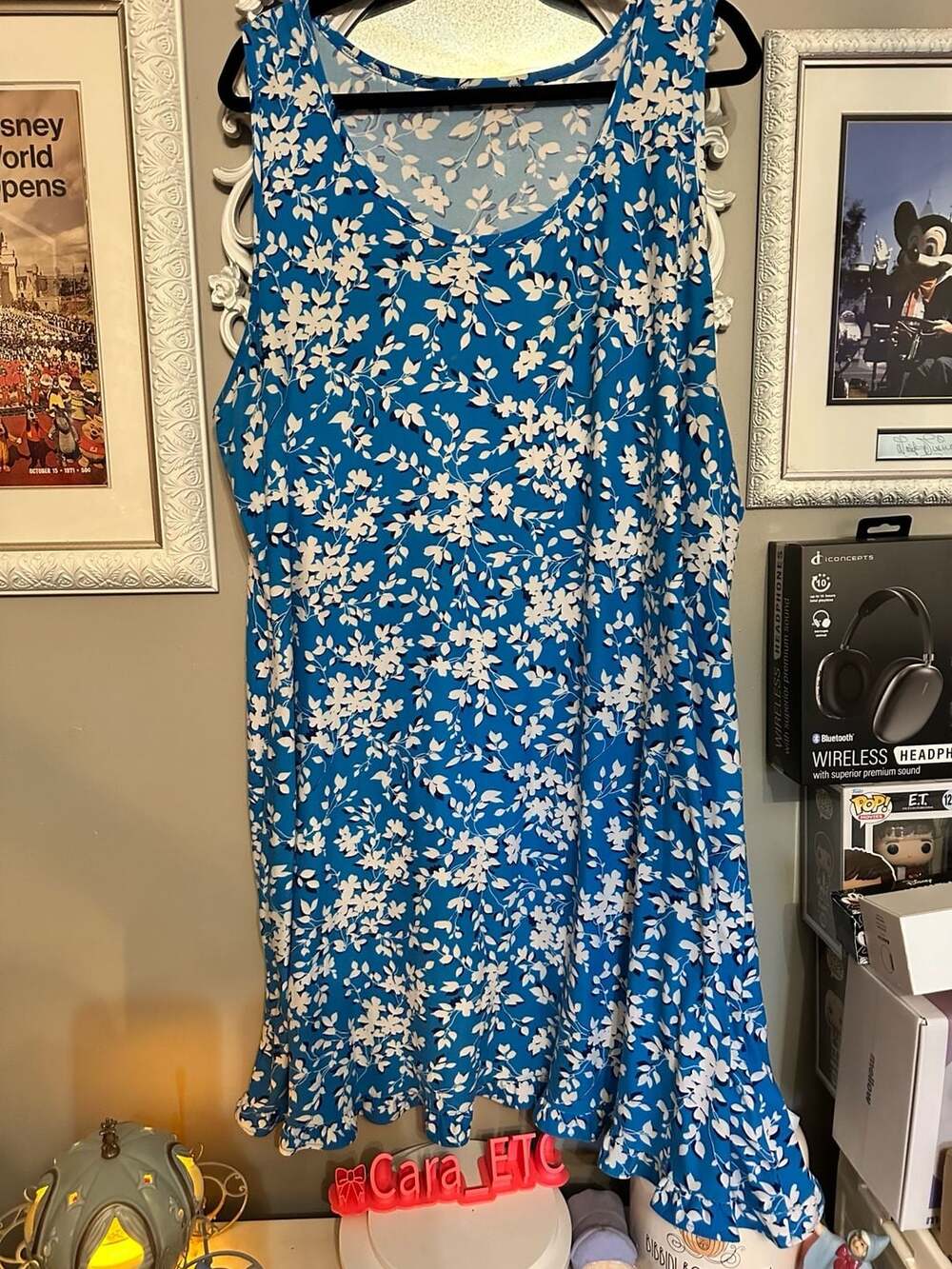 Draper James Blue White Floral Tank Sleep Dress Nightgown XXL/XXXL - Picture 2 of 6